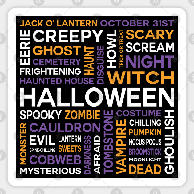 Happy Halloween Word Cloud Sticker by inotyler